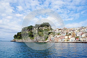 Parga town and port in Greece