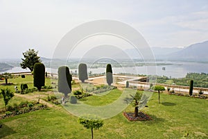 Pari Mahal Mughal garden with Dal lake, Srinagar