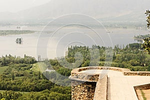 Pari Mahal Mughal garden with Dal lake, Srinagar photo