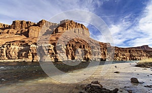 Paria River Flowing Into Colorado River In Arizona