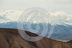 Parinacota and Pomerape viewed from