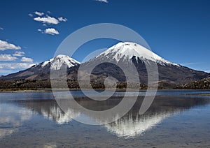 Parinacota Volcano Cone in Nacional Parque Lauca, Chile photo