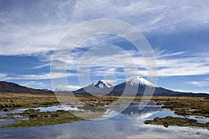 Parinacota Volcano Cone in Nacional Parque Lauca, Chile photo