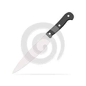 Paring Knife Icon Image. Flat Knife Vector Illustration
