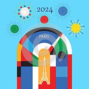 Paris 2024 Games France design Hello Summer Paralympics Sports kids camp soccer