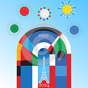 Paris 2024 Games France design Hello Summer Paralympics Sports kids camp soccer