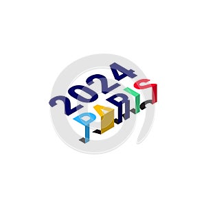 Paris 2024 Olympics. Logo for the Olympics. Vector illustration