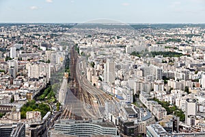 Paris with aerial view at Gare Montparnasse