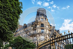 Paris apartment building view