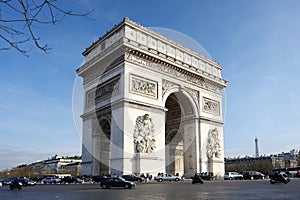 Paris, Arc de Triumph in spring time