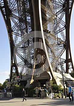 Paris,august 20-Pier of Eiffel Tower in Paris