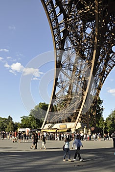 Paris,august 20-Pier of Eiffel Tower in Paris