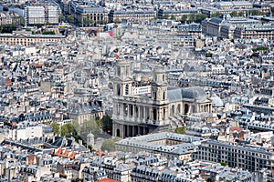 Paris blue sky aerial view landscape panorama