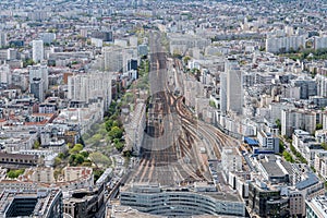 Paris blue sky aerial view landscape panorama