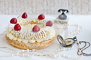 Paris-Brest Cake with Strawberries