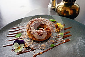 A Paris-Brest praline pastry