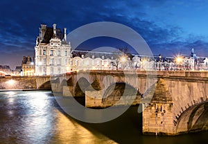 Paris - bridge Royal and Louvre palace