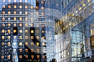 Paris business glass facades offices towers in la defense district