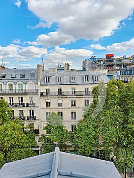 Paris and the centre Pompidou, ariel view of Paris, France