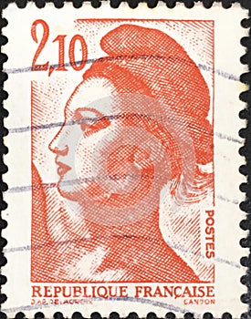 French stamp from the Freedom series by Pierre Gandon