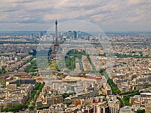 Paris city aerial view from Montparnasse tower.