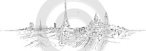 PARIS city panoramic sketch