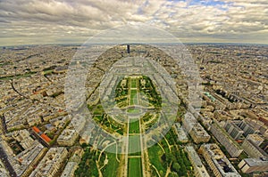 Paris city seen from above