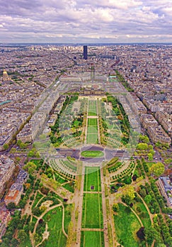 Paris city seen from above