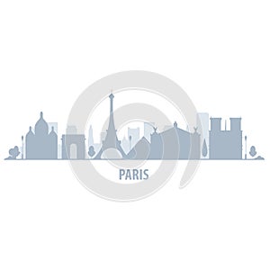 Paris city skyline - cityscape silhouette with landmarks