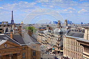 Paris city skyline with Rue Soufflot
