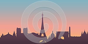 Paris City skyline. Silhouette City Paris France background. Vector illustration.