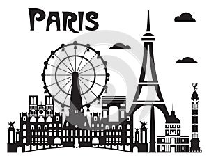 Paris City Skyline vector 7