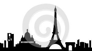 Paris city skyline vector isolated