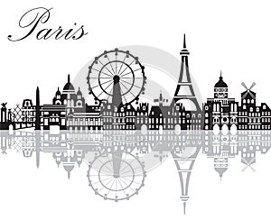 Paris City Skyline vector 2