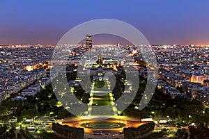 Paris city twilight