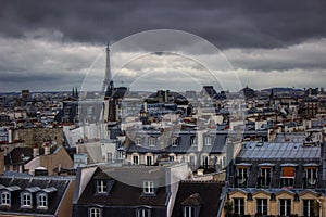 Paris Cityscape on a Cloudy Day