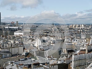 Paris cityscape from the Pompidou Centre, France