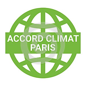 Paris climate agreement symbol called accord climat in French language