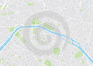 Paris colored vector map