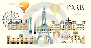 Paris colorful vector 5