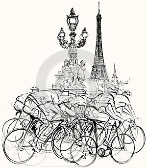 Paris - cyclists in competition