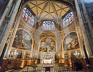 PARIS, EGLISE SAINT EUSTACHE. Feb 2018. Interior of Chapel of the Virgin, at the Church of Saint Eustache in Paris.