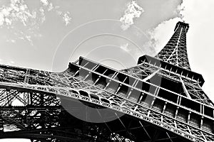 Paris Eiffel Tower Black and White