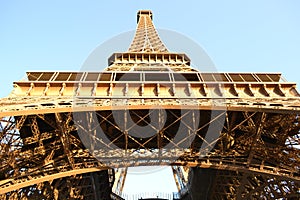 Paris Eiffel Tower complex structure. photo