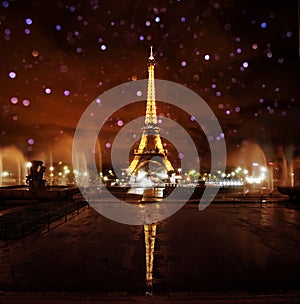 Paris Eiffel Tower at Night