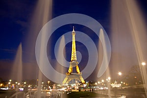 Paris Eiffel tower by night