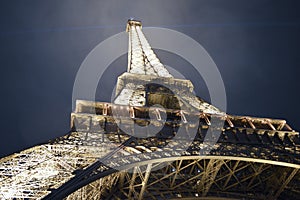 Paris Eiffel Tower at night in Winter