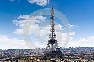 Paris Eiffel tower and skyline aerial France