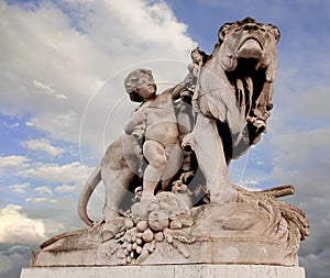 Paris, France, Alexander III Bridge statue