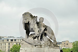 Paris, France, Alexander III Bridge statue